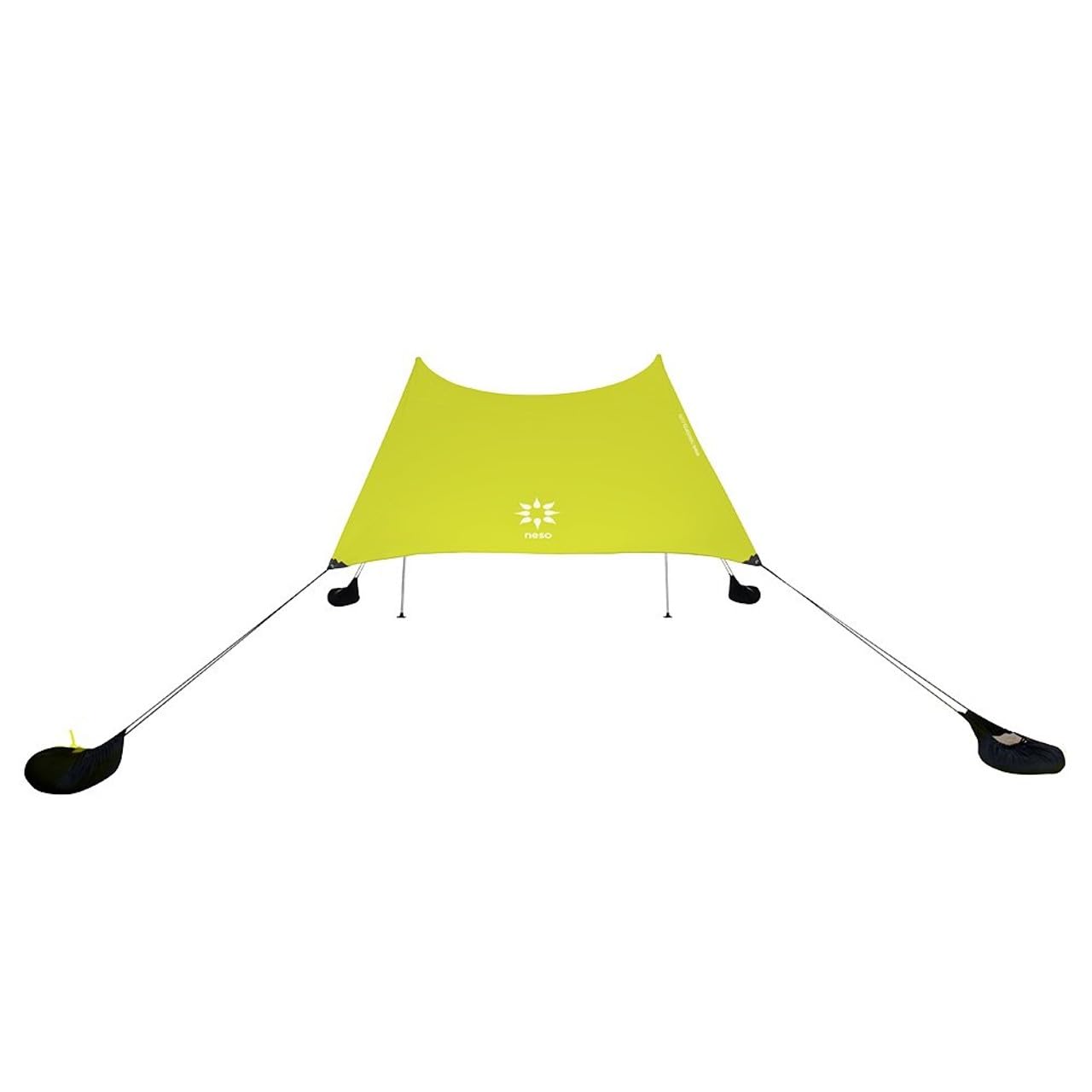 Neso Grande beach tent open for shade with airflow and UPF 50+ protection.