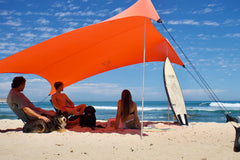 Neso Grande beach tent setup showcases 7ft height and 9x9ft coverage.