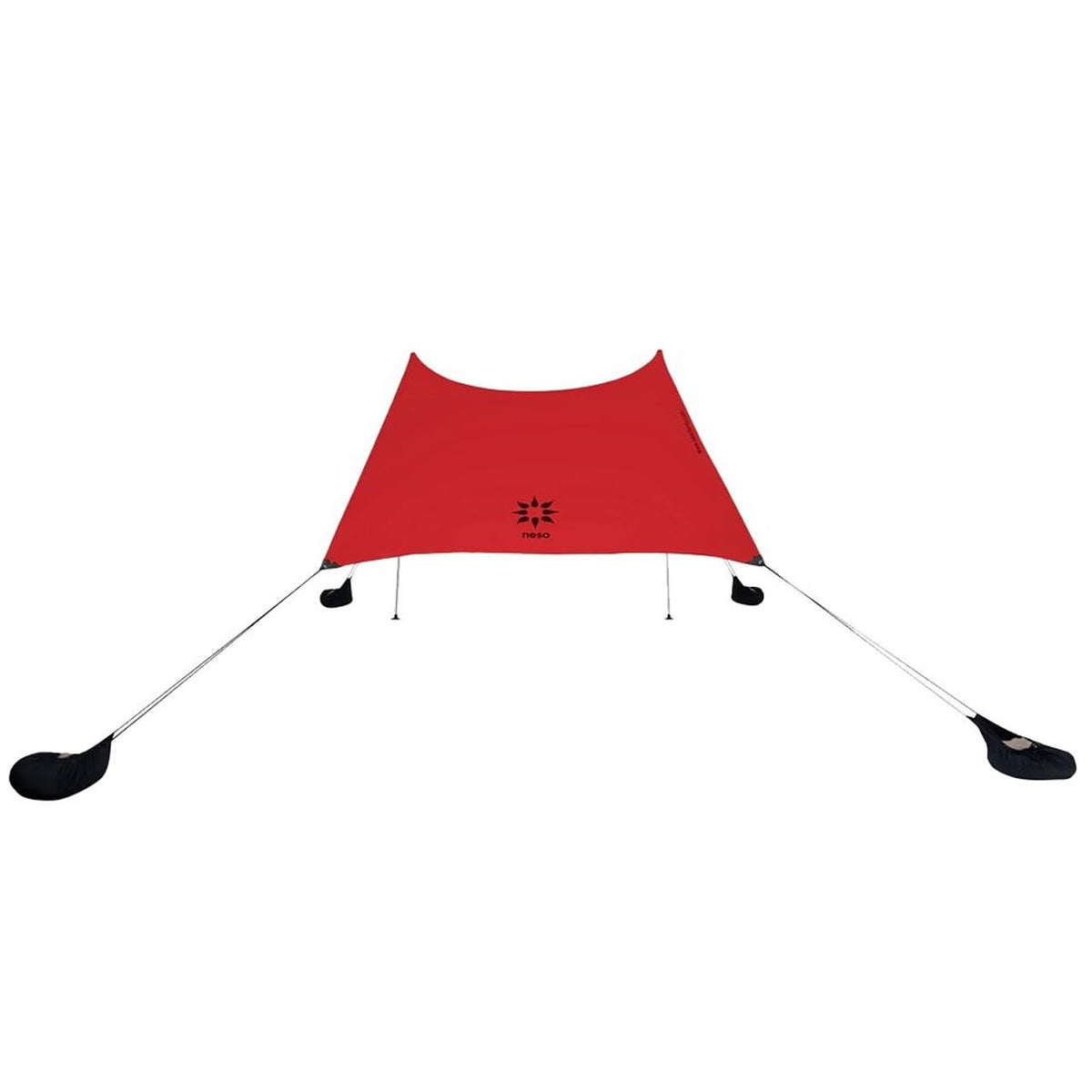 Neso Lehua Red beach tent setup provides quick shade for family.