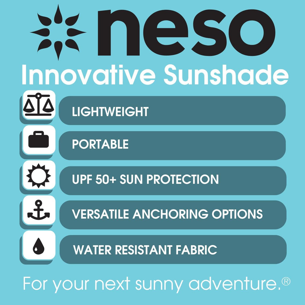 Neso reinforced corners reduce wobble for reliable shade near waves or picnics.