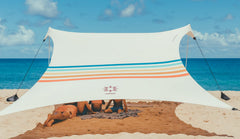 Neso Rainbow 7x7 beach tent setup provides quick shade on sunny days