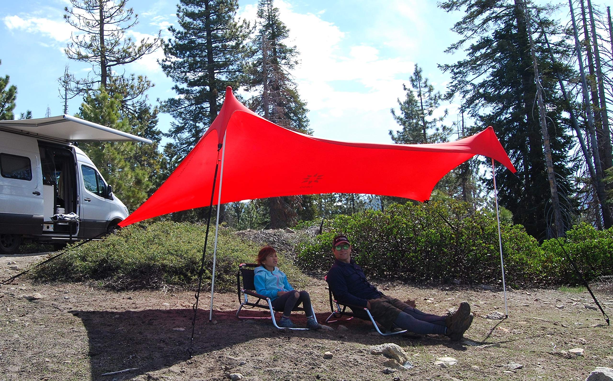 Neso Sidelines 1 Sports Tent fully set up providing family shade at a game