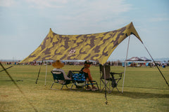 Neso Sidelines Grande camo tent provides UPF 50+ shade on the sidelines.