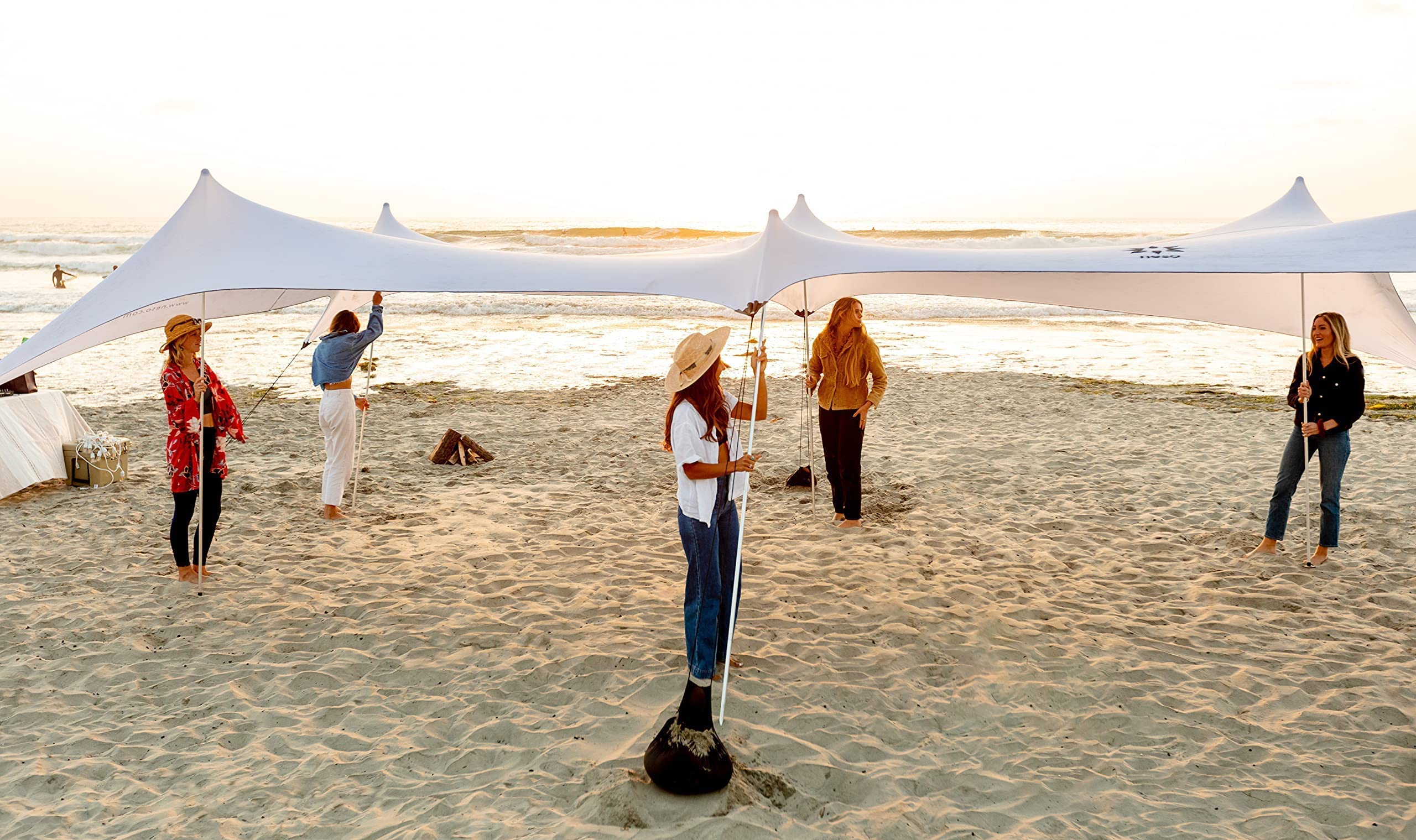 Neso tent uses water-resistant nylon-lycra blend for durable shelter.