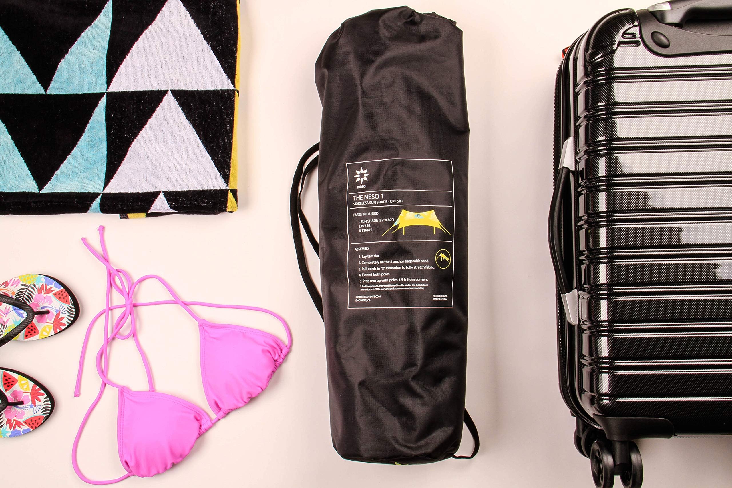 Neso water-resistant fabric keeps shade dry during unexpected showers.