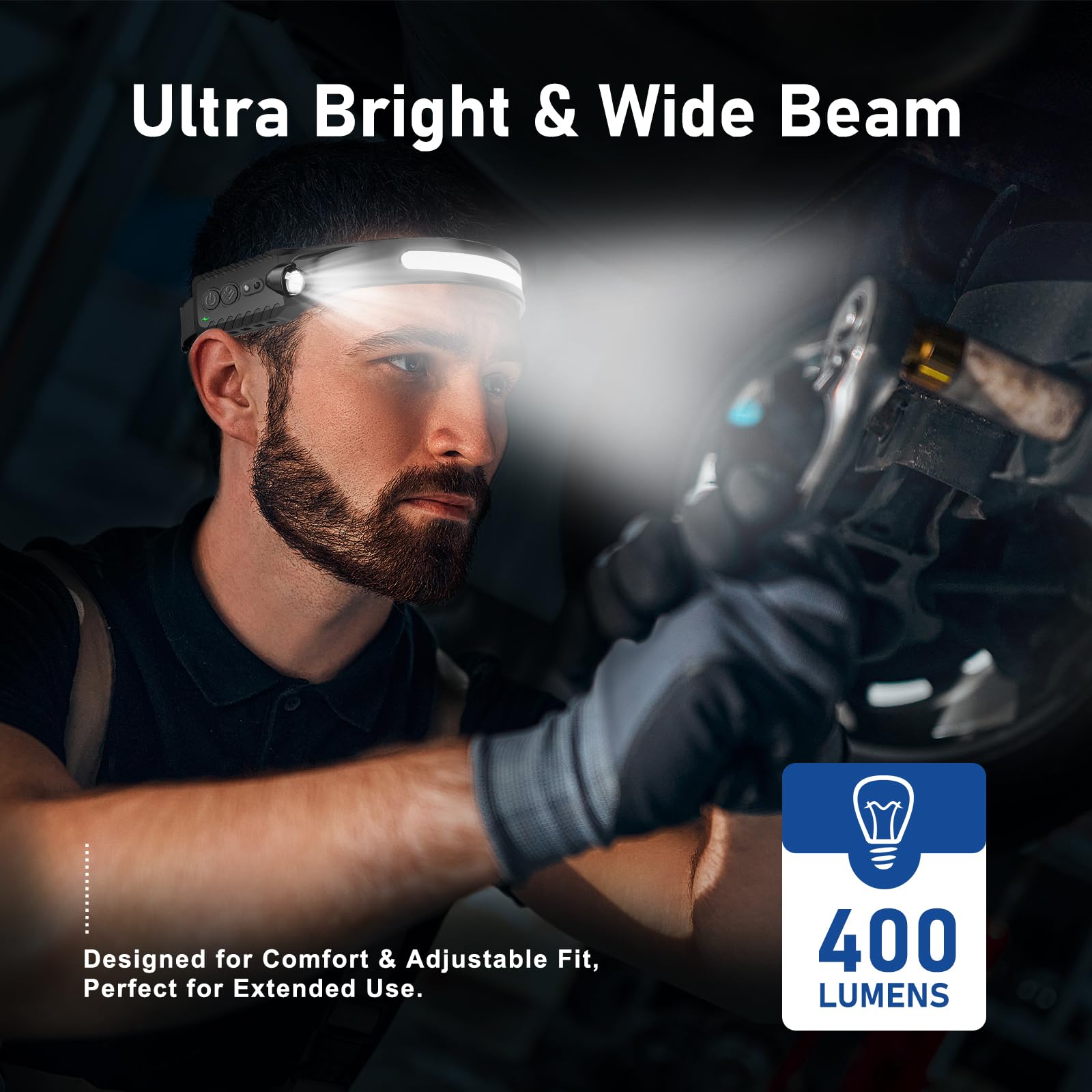 Nessciera headlamp offers five modes including motion sensor for convenience