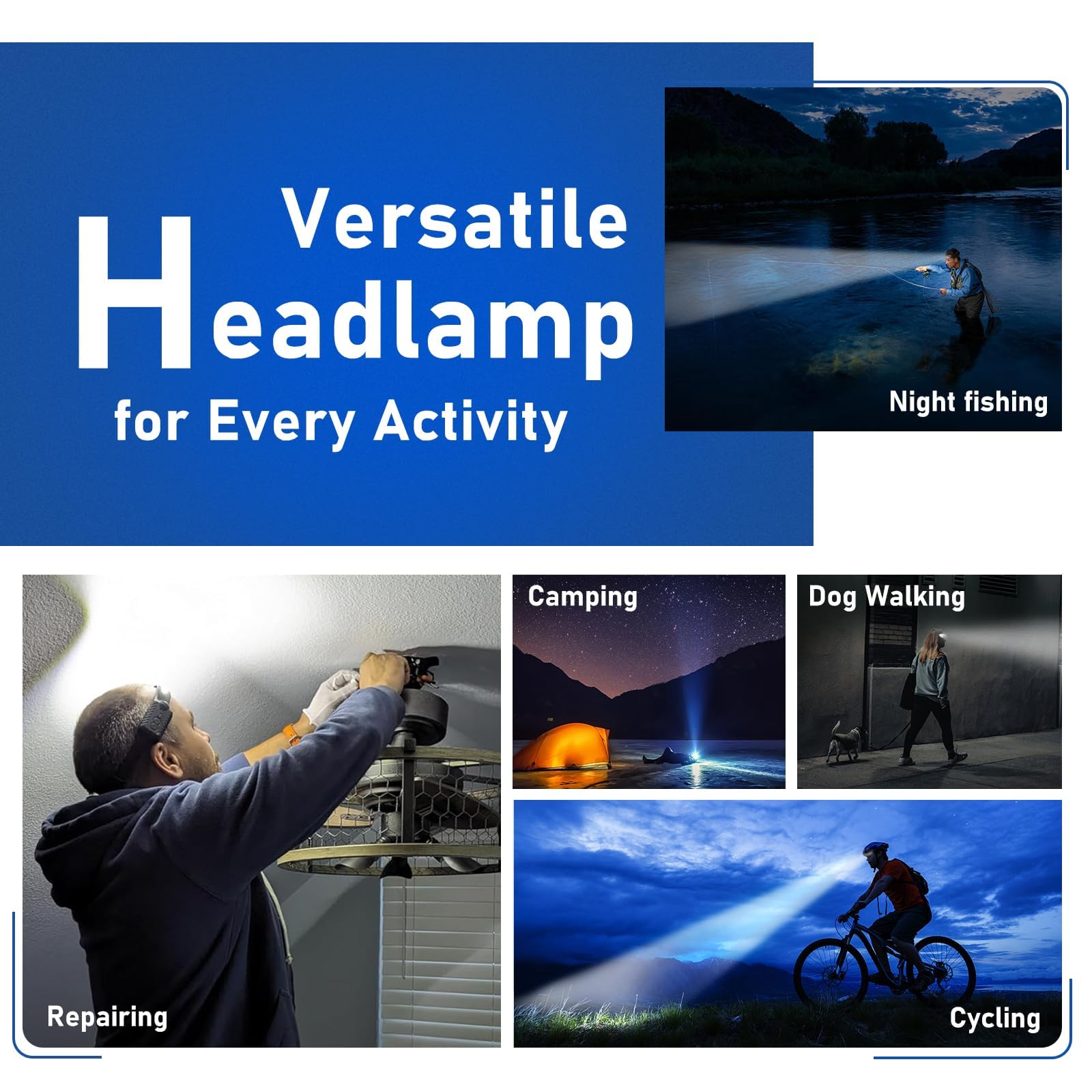 Nessciera headlamp includes hard hat clips for worksite visibility
