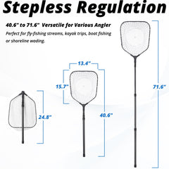 Net collapsed for compact storage suitable for backpack or kayak