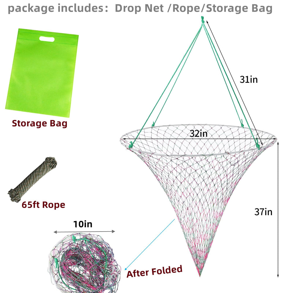 Net in use from a bridge or pier over water