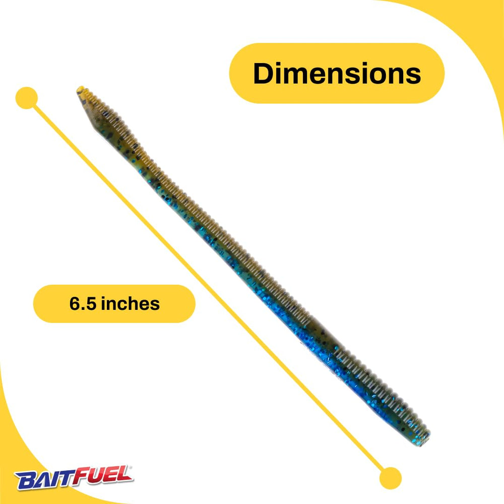 NetBait BAITFUEL T-Mac worm closeup highlights textured body for durability