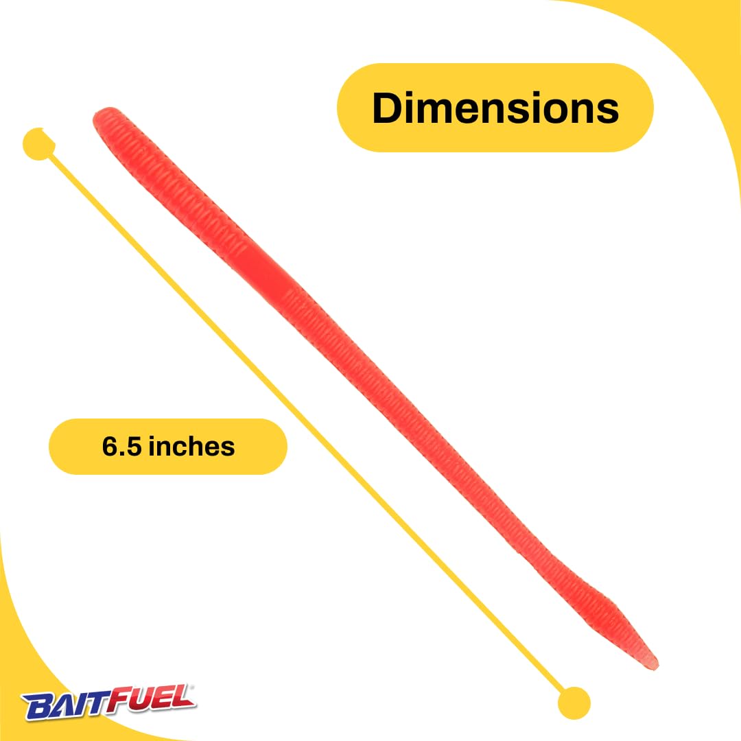 NetBait BAITFUEL T-Mac worm lifelike action attracts freshwater and saltwater fish.
