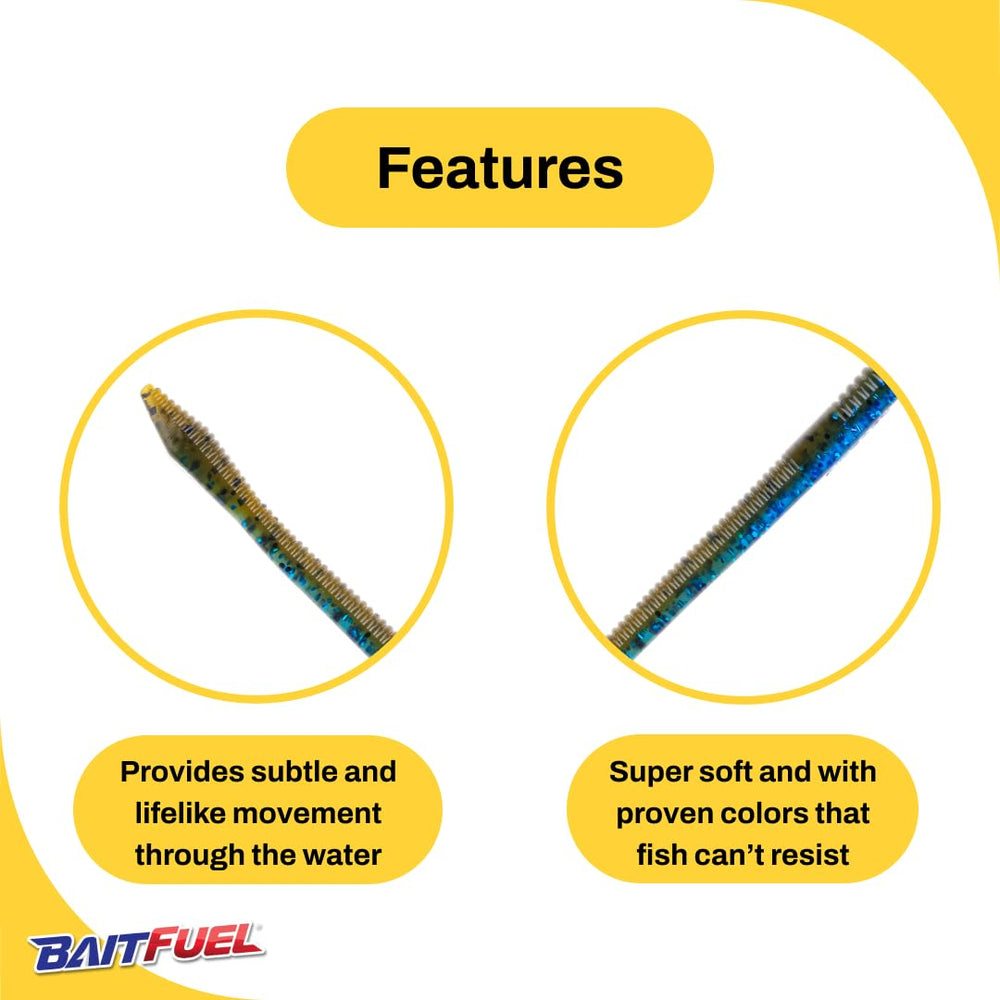 NetBait BAITFUEL T-Mac worm texture shot emphasizes realism and color match