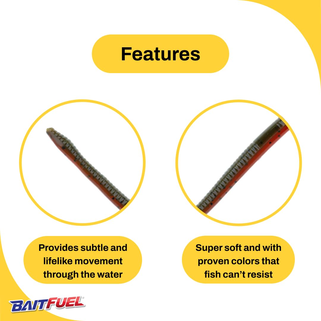 NetBait BaitFuel T-Mac Worm lifelike tail detail ideal for casting.