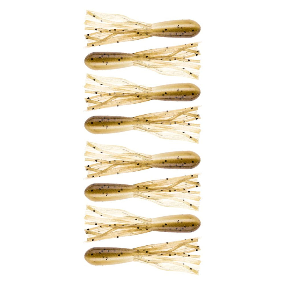 NetBait BAITFUEL Tubes 4-Inch Juvenile Goby close-up shows X55 scent infusion attracting bites.