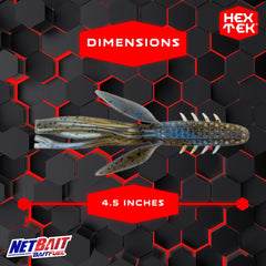 NetBait HexTek Big Boar blue craw red flake color for added attraction