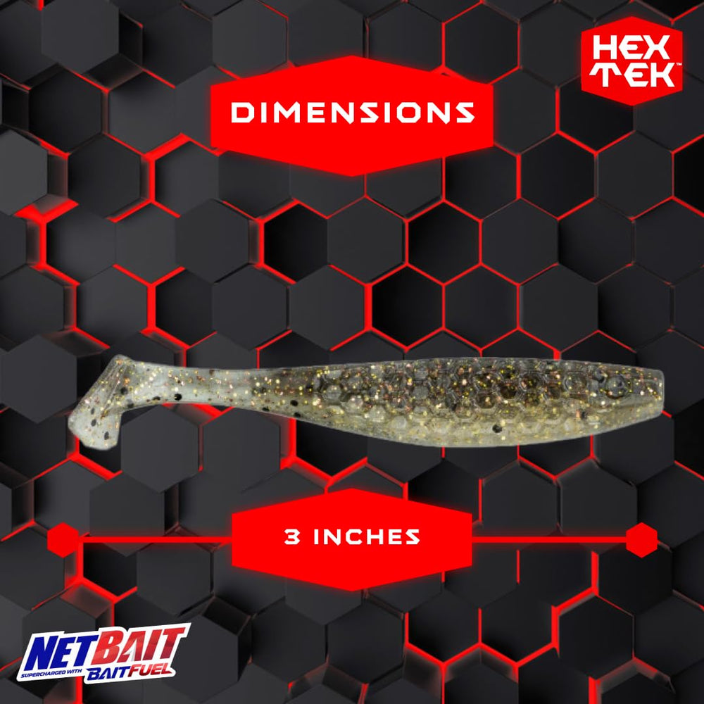 NetBait Blip Minnow 3in forward-facing sonar profile shows realistic baitfish silhouette