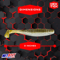 NetBait HexTek Blip Minnow with D-tail action enticing wary bass on slow retrieves