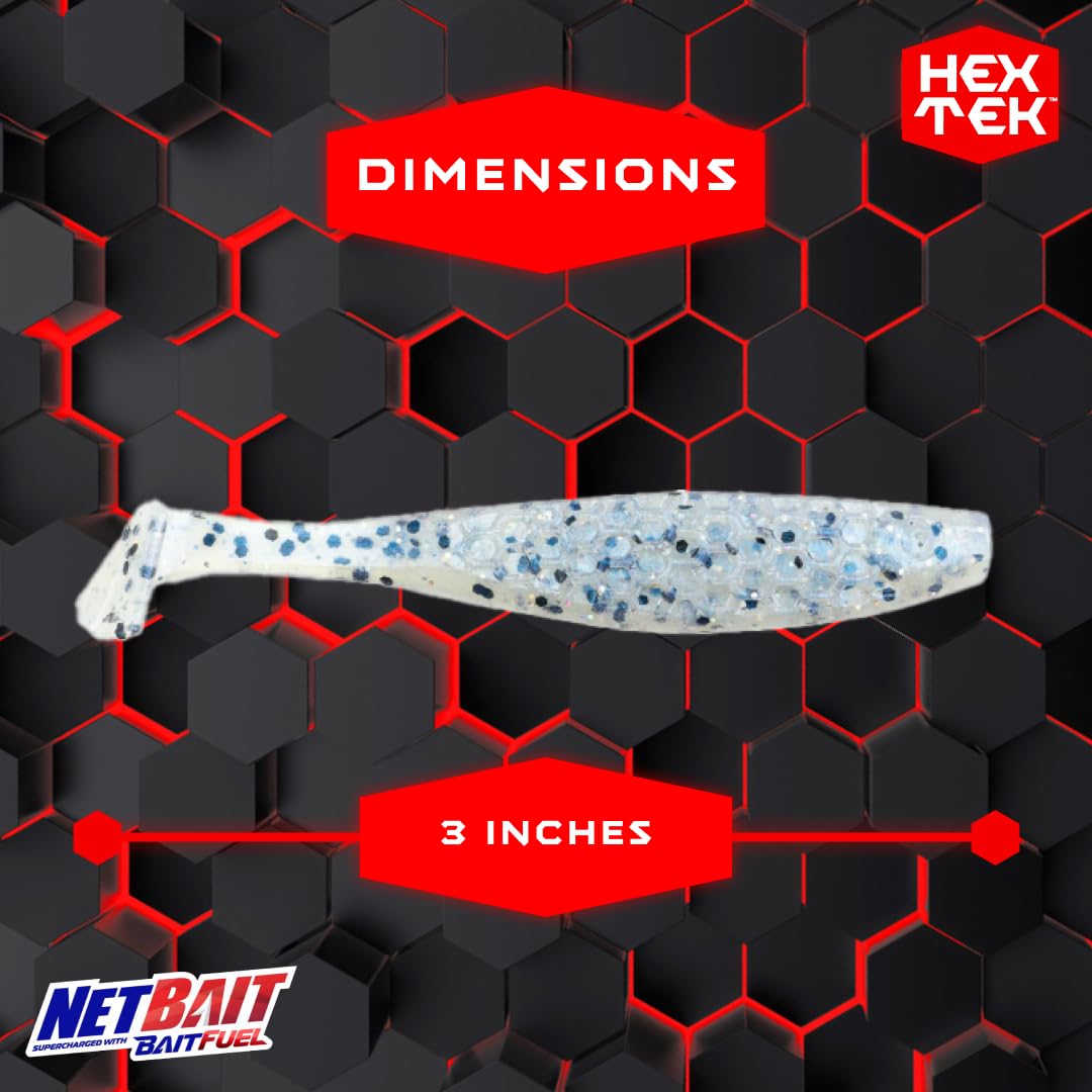 netbait hextek blip minnow d-tail paddle delivers subtle action that lures finicky fish.