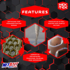 netbait hextek blip minnow flat sides read well on forward-facing sonar.