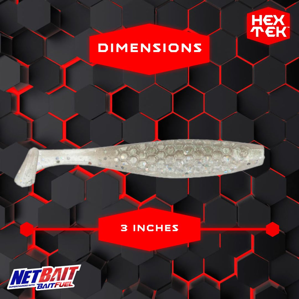 NetBait HexTek Blip Minnow side profile, realistic silhouette for suspended bass.