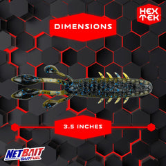 NetBait HexTek EKO Craw with dimpled hex exterior holds scent attractant