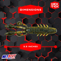 NetBait HexTek EKO Craw micro-action appendages mimic real prey in thick vegetation.