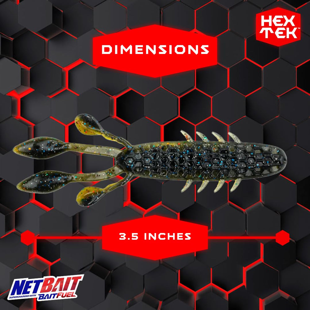 NetBait HexTek EKO Craw micro-action creates lifelike movement in pressured waters