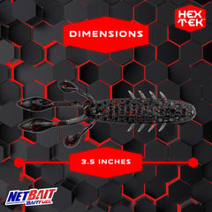 NetBait HexTek EKO Craw tear-drop claws create natural motion that attracts bass.