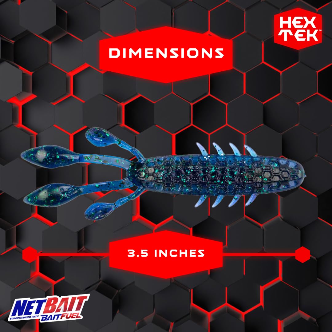 NetBait HexTek EKO Craw tear-drop claws show natural action for bass.
