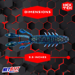 NetBait HexTek EKO Craw tear-drop claws show natural action for bass.
