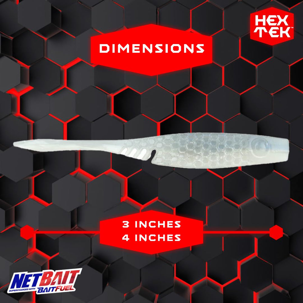 NetBait HexTek EKO Shad 4in swimbait enhances slow retrieves for predators