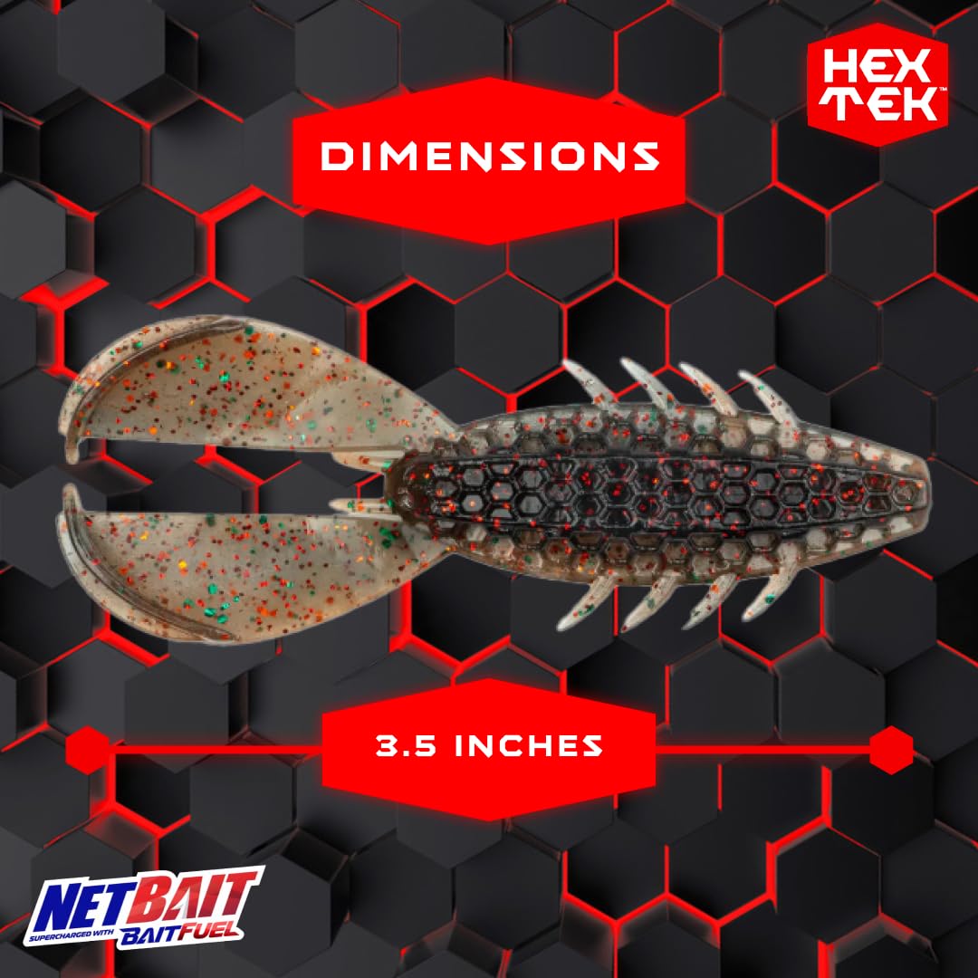 NetBait HexTek Rascal Craw hex texture in soft plastic.