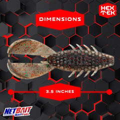 NetBait HexTek Rascal Craw hex texture in soft plastic.