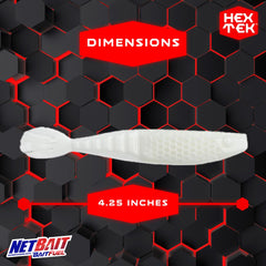 NetBait HexTek Whip Tail Shad side profile shows lifelike movement potential
