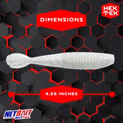 NetBait HexTek Whip Tail Shad side view showing tail quiver action
