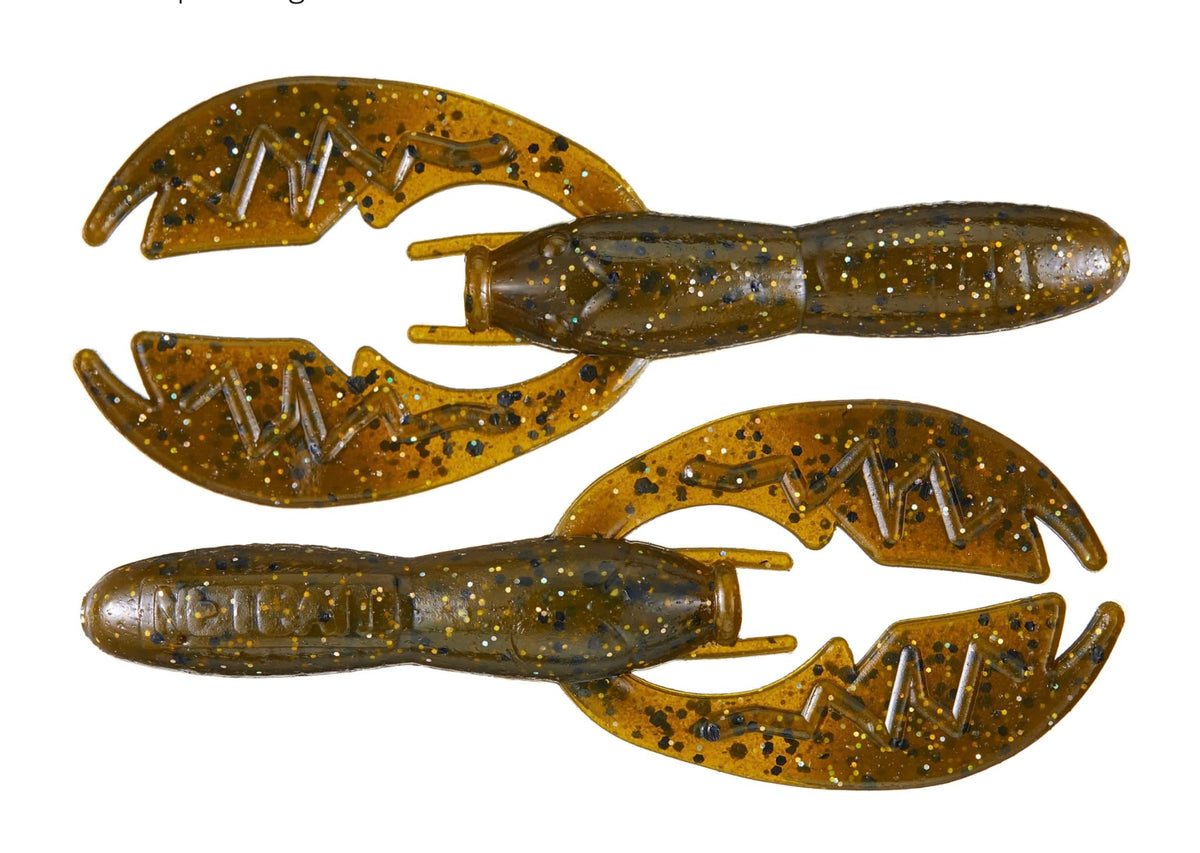 NetBait PACA Craw hollow body with claws for slow fall and scent dispersion in green pumpkin magic.