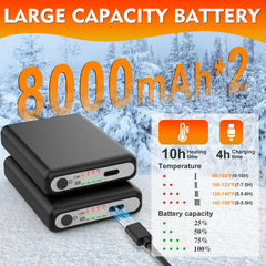 Netraty heated socks showing 8000mAh battery for long lasting warmth