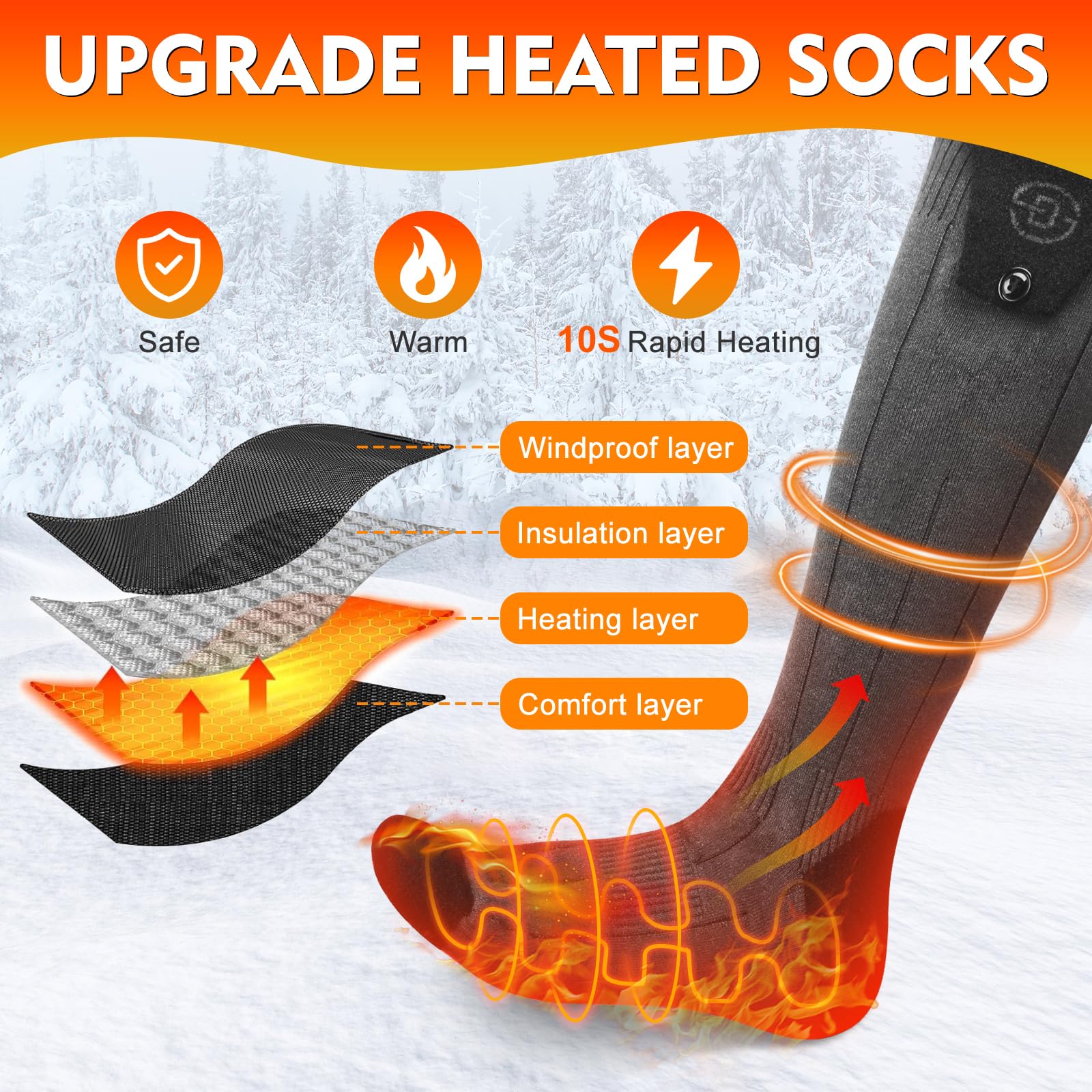 Netraty heated socks ultra-high-heat for rapid warming outdoors
