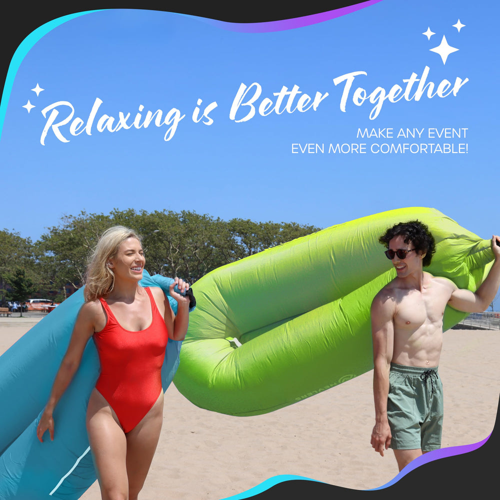 Nevlers blue-green wind-to-fill setup illustrating breeze-assisted inflation for travelers