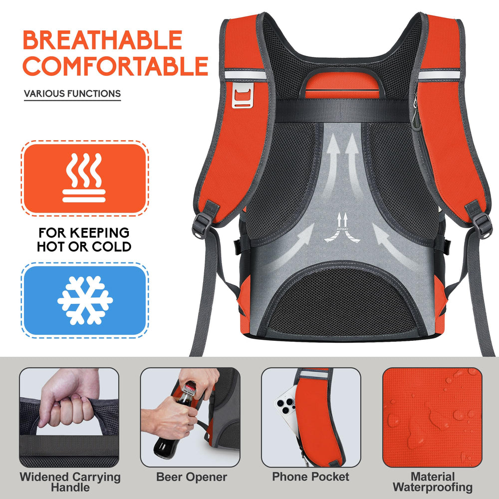 NEVO RHINO 36-can capacity with compact backpack form.