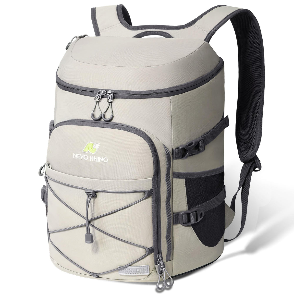 N NEVO RHINO backpack cooler front view showing large 36-can capacity for adventures
