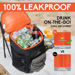 NEVO RHINO backpack cooler side mesh pocket ideal for water bottle storage during hikes