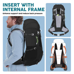 N NEVO RHINO internal-frame backpack side-loaded view showing large capacity for gear.