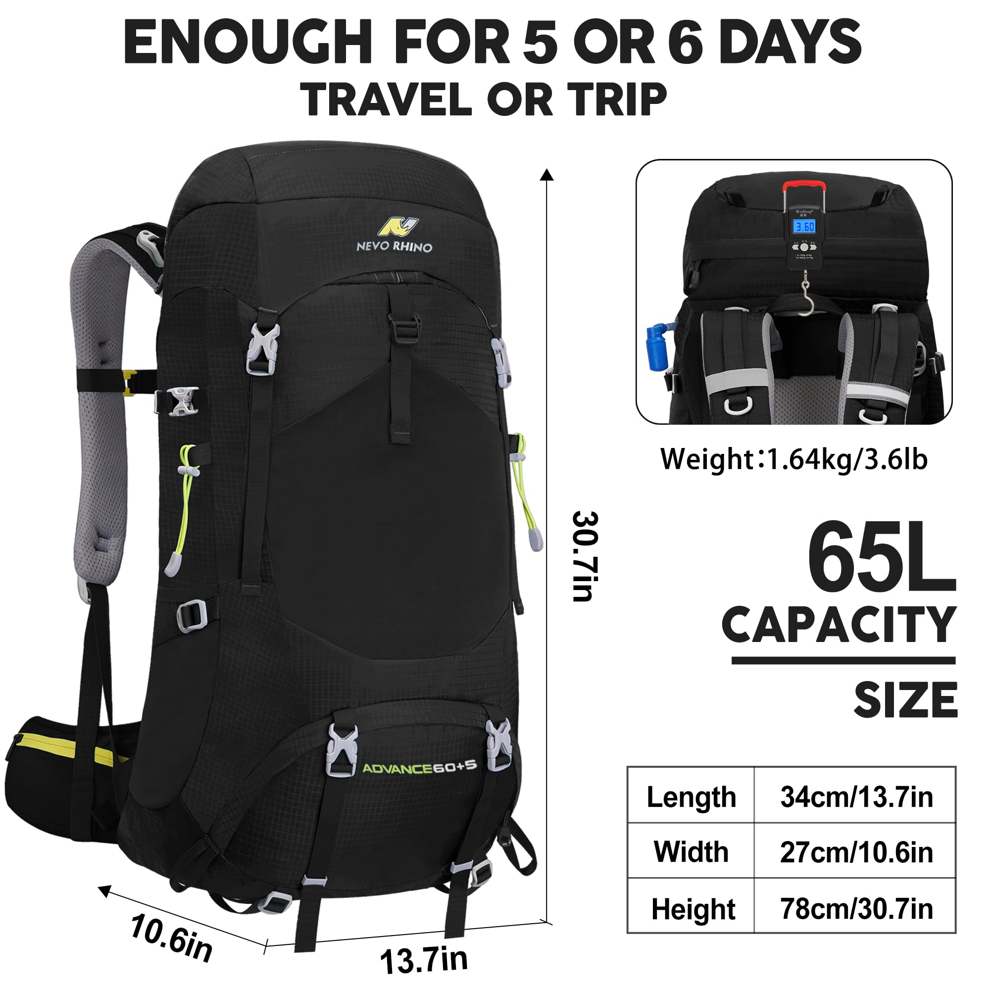 N NEVO RHINO waist-buckle-detail highlights secure, comfortable load management.