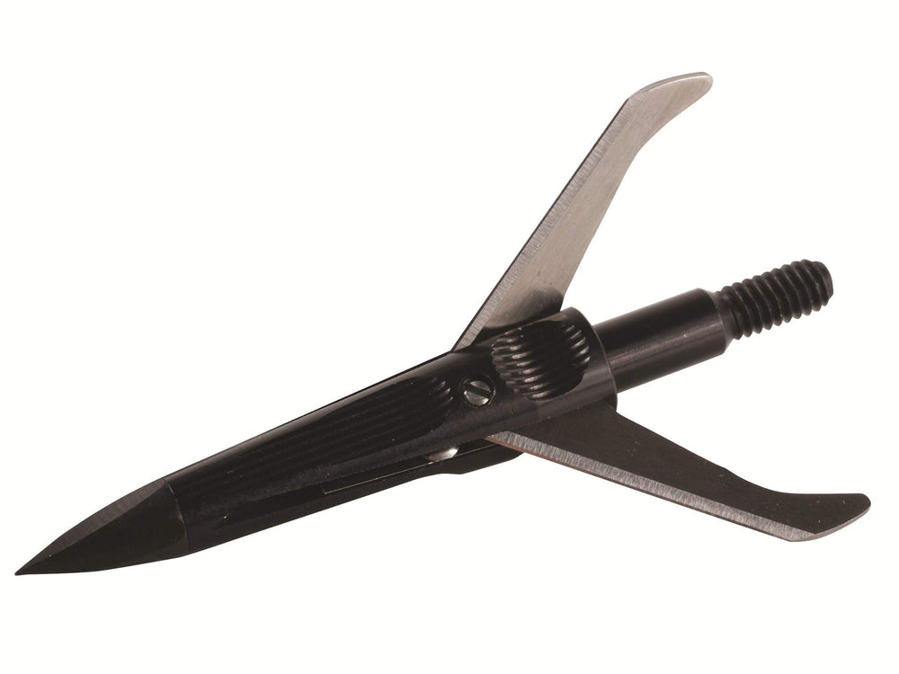New Archery Products Spitfire Broadhead front deploying ensures precise flight and reliable performance.