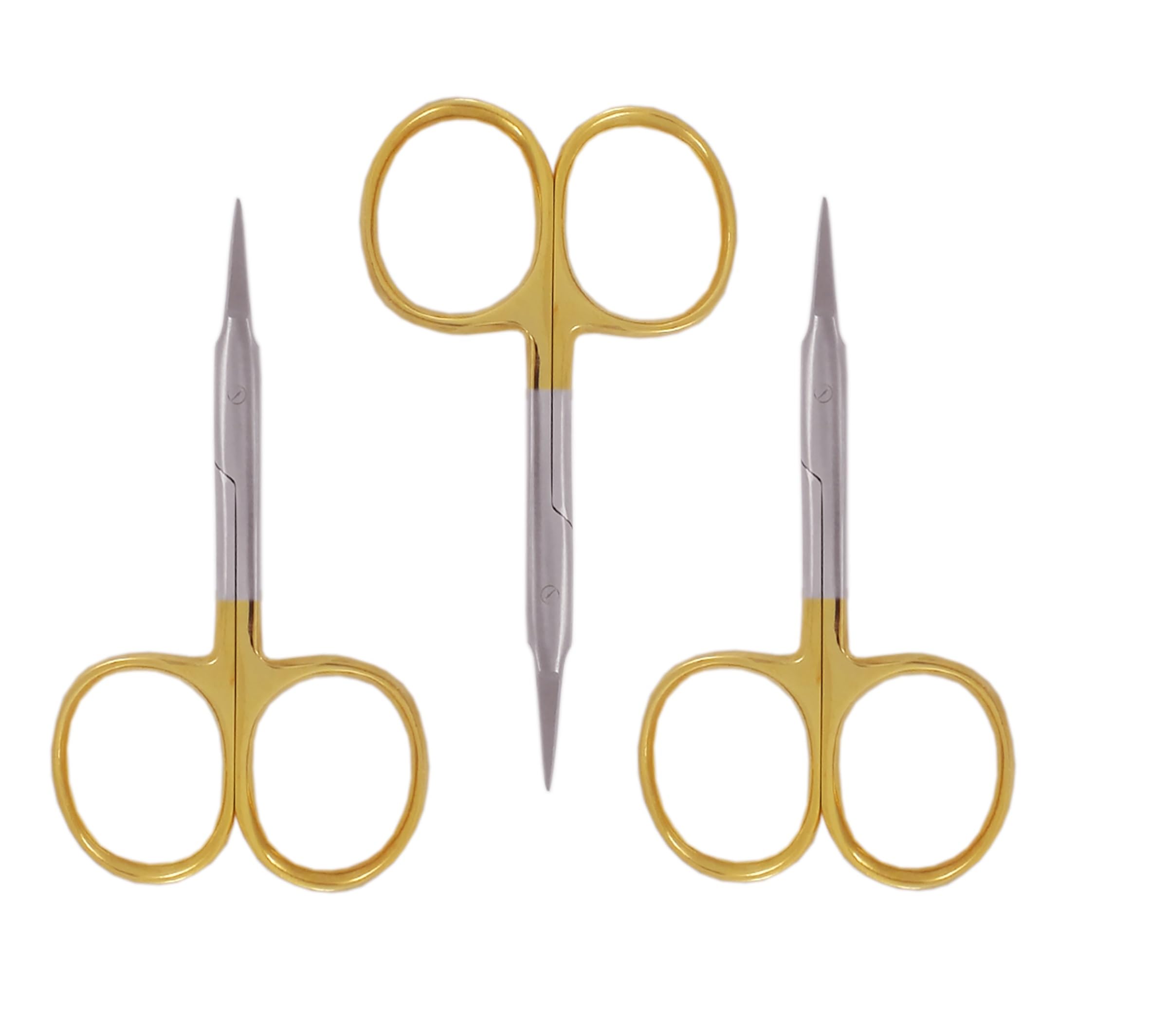 New Mark 3 Pcs 4-inch fly tying scissors with arrow point tip for precise cuts.