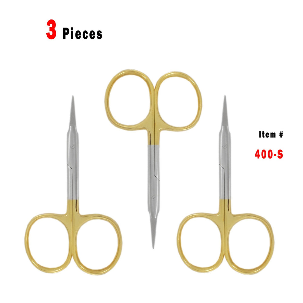 New Mark 3 Pcs 4-inch fly tying scissors, ergonomic design for versatile fly tying tasks.