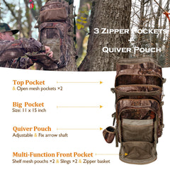 NEW VIEW camo-hunting-backpack blends with terrain while organizing gear.