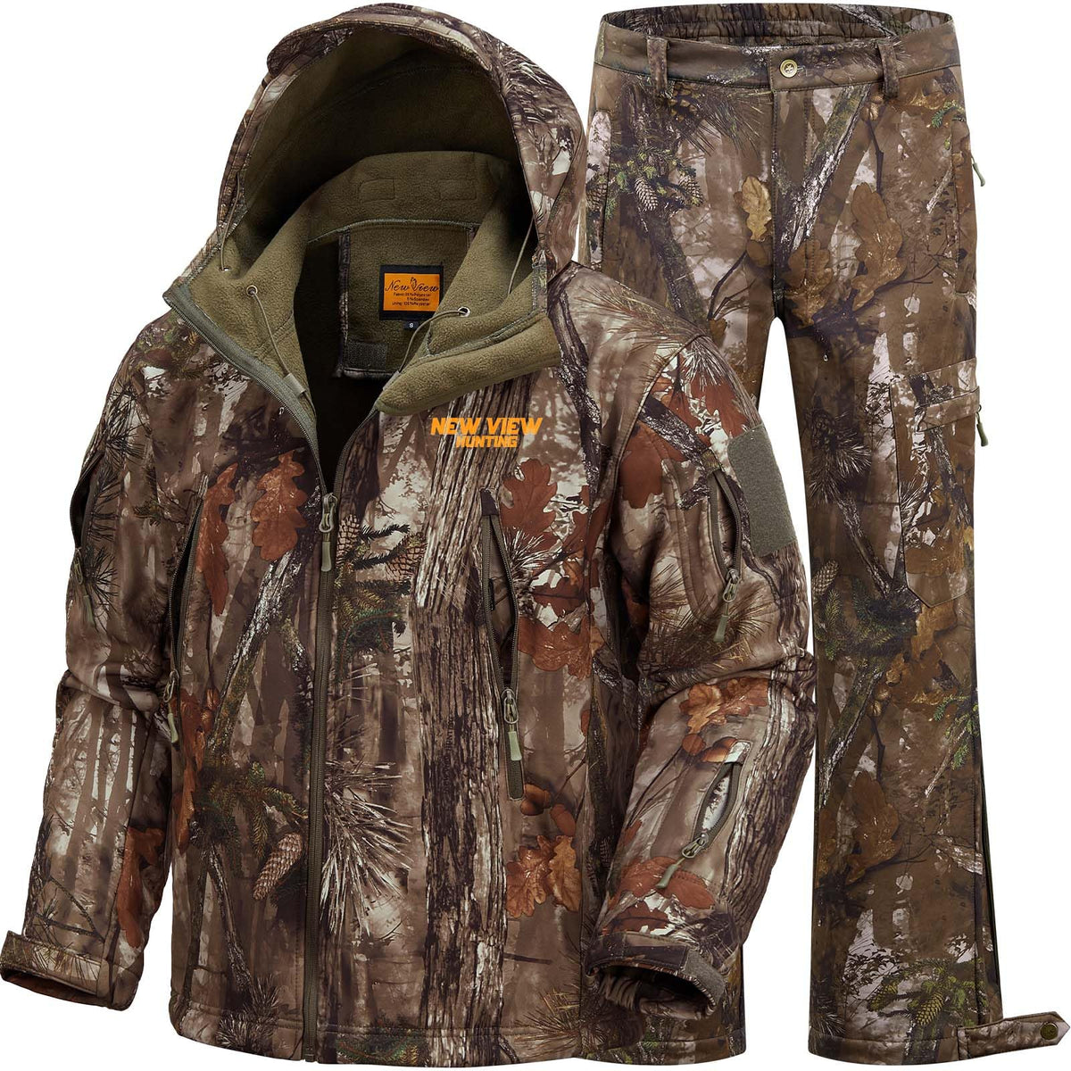 NEW VIEW camo hunting jacket hood showcases quiet stealth for deer stalking