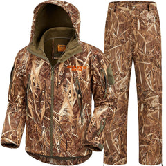 NEW VIEW camo jacket hood closeup shows silent fabric for stealth hunts